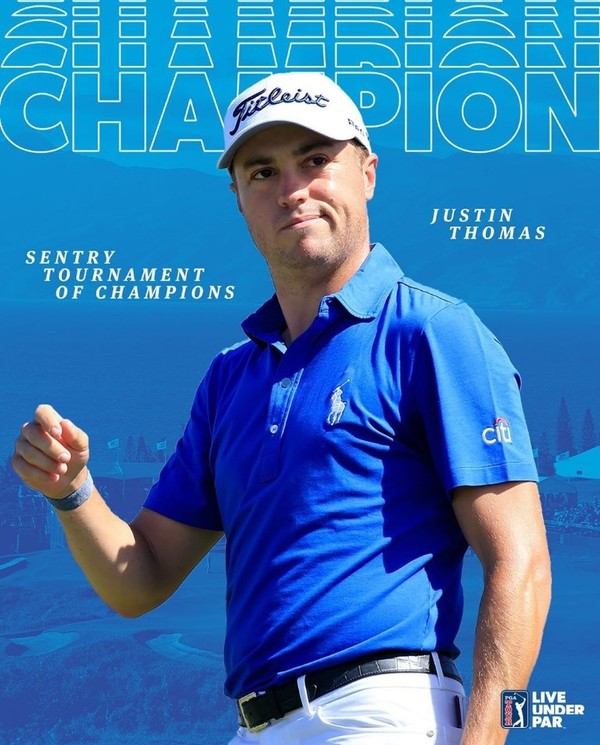 2020 PGA 투어 개막전 '센트리 토너먼트 오브 챔피언스' 챔피언에 등극한 저스틴 토마스