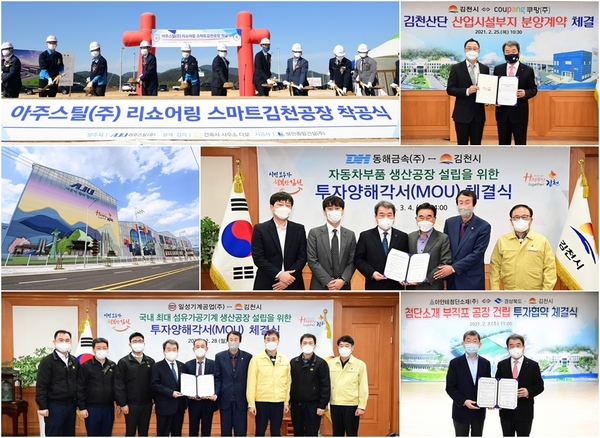 김천1일반산업단지(3단계) 분양에 참가한 업체들
