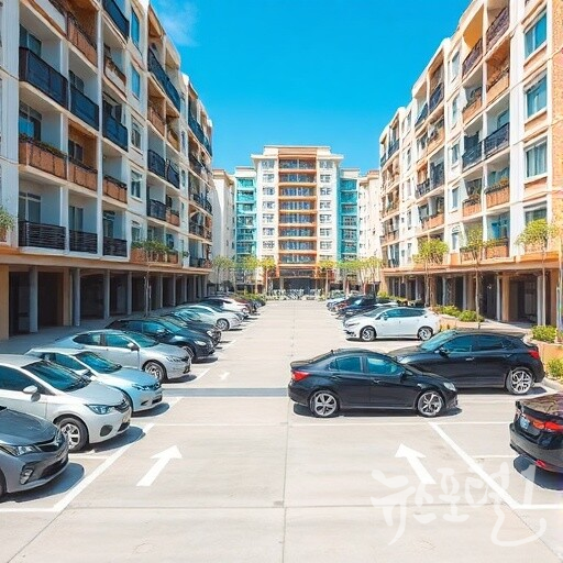 아파트 내 지상 주차장 이미지(뤼튼AI 생성 이미지)