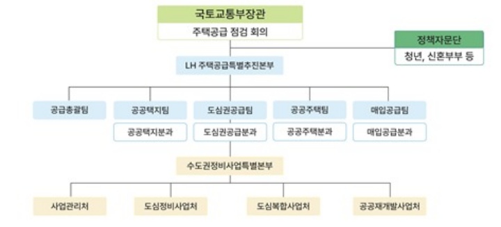 주택공급 합동 전담 조직 구조도.(국토교통부 제공)