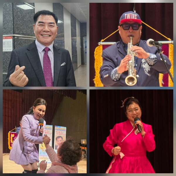 ▲ 김기석 대한가수협회 화순군지부 회장(윗줄 왼쪽)과 출연자들